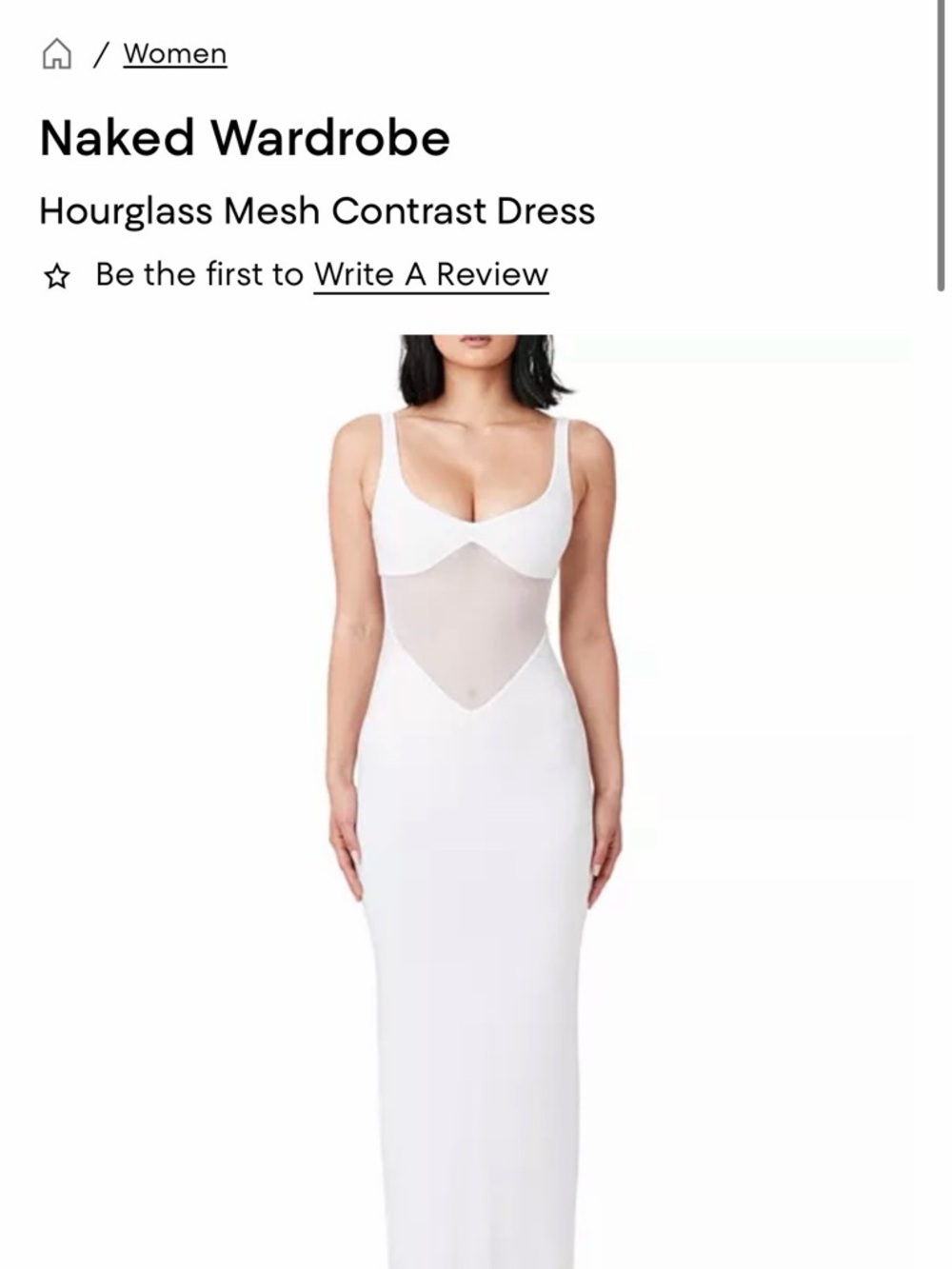 Naked Wardrobe White Mesh Contrast Maxi Dress